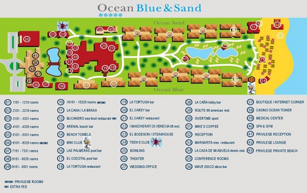 Ocean Blue & Sand карта отеля